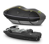LIBZAKI - Telo protettivo per moto d'acqua, in PWC 2-3 posti, resistente, impermeabile, 600D, resistente ai raggi UV, adatto per Yamaha Sea-Doo Kawasaki fino a 136~145 cm, grigio/nero