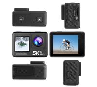 LICAEVEY Action Camera WiFi 5K, Touch Screen Frontale da 30 FPS da 2 Pollici, Telecamera Subacquea con Stabilizzazione a 6 Assi Grandangolare da 170 ° con Telecomando per lo Sport
