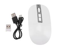 LICAEVEY AI Smart Mouse con Trascrizione Vocale e Traduzione, Mouse Wireless Ergonomico Abilitato, Riassumi in Tempo Reale, USB C Ricaricabile per Lavoro Remoto, Supporto Multi (WHITE)