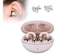LICAEVEY Auricolari Bluetooth Clip On, Auricolari Wireless open ear V6.0 con Riduzione del Rumore e Batteria 4H, in Strass Staccabile per Sport da Donna