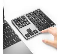 LICAEVEY CAMPARE NUMERE BUETOOTH Wireless per Laptop - Tastiera Numerica Ricaricabile a 35 Tasti a Doppia modalità, Universale Numpad per Vittorie Android PC e Tablet (Nero grigio)