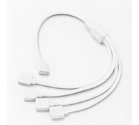 LICAEVEY Cavo Splitter Argb da 1 a 4, Cavo di Estensione RGB RGB a 3 Pin da Femmina a 3 Pin Femmina per Build PC, Intestazioni Argb della Scheda Madre, Dispositivi di Raffreddamento della (White)