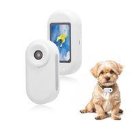 LICAEVEY Collar per Telecamera per Gatto HD 1080p - Nessun WiFi Necessario, Canotta per Animali da Pet da 0,96 "con Batteria da 300 Minuti, Lente Angolare Larga per Ciclo Esterno e (WHITE)