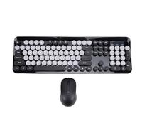 LICAEVEY Combinazione di Tastiera e Mouse Wireless Carini, Set di Mouse Silenziosi per Tastiera e Silenziosi in Stile Macchina da Scrivere a 104 Tasti per PC Desktop Portatile (BLACK)