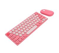 LICAEVEY Combinazione Tastiera e Mouse Wireless, Copritasti retrò a 64 Tasti con Design di Spegnimento Automatico, USB Cordless da 2,4 GHz per Computer Portatile Vince Mac OS X (rosso)