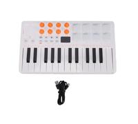 LICAEVEY Controller Tastiera MIDI a 25 Tasti, Controller Pad MIDI con Tasti Sensibili Alla velocità e Funzione Accordo, Wireless BT con Ricevitori per la Produzione (WHITE)