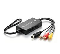 LICAEVEY Convertitore S Video da AV a HD, Uscita 1080P CVBS Convertitore da AV a HD con Plug and Play, per TV Monitor Registratori VHS Lettori DVD Console di Gioco