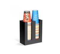 LICAEVEY Dispenser per Tazze di Carta, Organizer per Tazze di caffè in Acrilico con 2 Scomparti per Uso Commerciale della Caffetteria da Cu cina da Banco