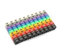 LICAEVEY Etichette per Numeri di Filo, 100 Pezzi Segnacavi Codificati a Colori con Design a Clip, 6 mm² per Cablaggio Elettrico, Etichette in Plastica Lucida per l'identificazione dei Cavi, (#2)