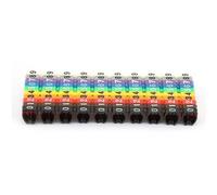 LICAEVEY Etichette per Numeri di Filo, 100 Pezzi Segnacavi Codificati a Colori con Design a Clip, 6 mm² per Cablaggio Elettrico, Etichette in Plastica Lucida per l'identificazione dei Cavi, (#4)