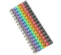 LICAEVEY Etichette per Numeri di Filo, 100 Pezzi Segnacavi Codificati a Colori con Design a Clip, 6 mm² per Cablaggio Elettrico, Etichette in Plastica Lucida per l'identificazione dei Cavi, (#1)