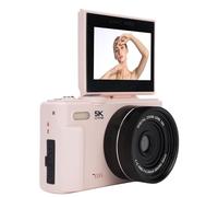 LICAEVEY Fotocamera Digitale, Fotocamera per Vlogging 5K da 75 MP per Creatori di Contenuti, Videoconferenze di Viaggio, Zoom Digitale 18x Webcam WiFi con Schermo Ribaltabile a 180° da 3 (Pink)