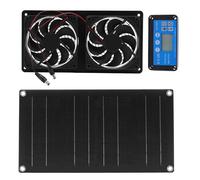 LICAEVEY Kit di Ventole del Pannello Solare, Ventole a Doppio Scarico da 6 ", 20 W, Ventole di Scarico a Prova di Acqua con Controller di Distribuzione, Ventola di Ventilazione