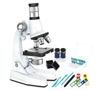 LICAEVEY LICAEVEY Kit Microscopio per Bambini, Esperimento di Scienze Dell'educazione con Ingrandimento 1200x con Illuminazione a LED, Zoom a 3 Livelli 100x 600x 1200x per L'apprendimento Precoce