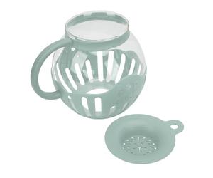 LICAEVEY Macchina Riutilizzabile per Popcorn Popcorn in Vetro per Microonde per Spuntini Sani e Serate di Cinema per Home Cinema, Feste di Gioco, Vetro Borosilicato (GREEN)