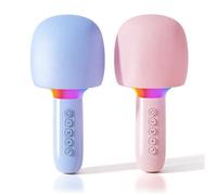 LICAEVEY Microfono Wireless per Karaoke, Microfono Bluetooth con Luci RGB, AUX da 3,5 Mm e Soppressione Vocale, Ideale per Feste in Casa, Duetti e Come Regalo per Tutte le età (PINK)
