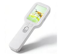 LICAEVEY Microscopio Digitale Portatile, Ingrandimento da 5X a 500X con Schermo da 3 Pollici e Doppia Lente, per Esplorazione Naturale, Identificazione di Gioielli e Riparazione Elettronica (WHITE)