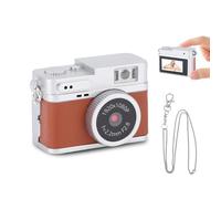 LICAEVEY Mini Fotocamera per Fotocamera, 1080p HD Mini Retro Digital Camera con Scheda SD da 32 GB, Schermata a Colori da 0,96 Pollici Fotocamera Portatile Compatta con Flash LED e 4 (BROWN)