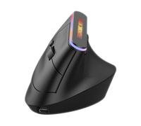 LICAEVEY Mouse Verticale per PC Portatile Vince Android OS X, Mouse Ergonomico Wireless BT 5.2 2.4G con Luce RGB 800 1200 1600 DPI 6 Pulsanti Silenzioso (BLACK)