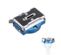 LICAEVEY Piastra a Sgancio Rapido della Fotocamera, di Bloccaggio Automatico con Perno di Posizionamento per Scatti Verticali, Fori per Viti da 3/8 Pollici e Standard Arca 38 Mm, (BLUE)