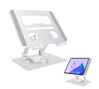 LICAEVEY Porta del Supporto per Tablet, Supporto Desktop in Lega in Alluminio Regolabile a Doppia Verga, Supporto per Monitor Portatile Compatibile con Tablet da 5,8 a 12,9 Pollici di (SILVER)