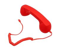 LICAEVEY Ricevitore Telefonico retrò Ricevitore Telefonico Cablato Tipo C Plug and Play con Altoparlante HiFi e Microfono, una Funzione Chiave per Chiamate Rapide, per Comunicazioni Eleganti, (rosso)