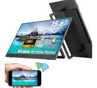 LICAEVEY Schermo Portatile da 15,6 Pollici, 1080P Wireless USB C HDMI HDR Antiriflesso con Supporto Girevole, WiFi Dual Band, 2 Altoparlanti Integrati per Laptop PC Telefono Tablet