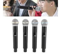 LICAEVEY Set di Microfono Wireless, Microfono Wireless Dinamico Ricaricabile a 164 Piedi con Parabrezza, per la Registrazione del Discorso di Karaoke (4 PC)