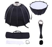 LICAEVEY Softbox per Ombrello, Design Parabolico Profondo 65 Cm con Meccanismo di Piegatura con una Sola Pressione, Doppi Strati di Diffusione, 45 Gradi per Fotografia, Registrazione