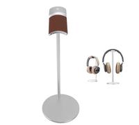 LICAEVEY Stand per Cuffia per la Scrivania - Supporto per Cuffie in Lega di Alluminio con Barra di Supporto in Alluminio da 3,9 Pollici e Base Non Slip, Supporto per Cuffie per Tutte le (SILVER)