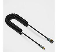 LICAEVEY Stretchble USB C a USB C Cavo 100W Carica Rapida, 20 Gbps USB 3.2 Dati e Video 8K@60Hz, Design a Spirale Spring (da 50 Cm a (C maschio a c maschio 3d gomito)