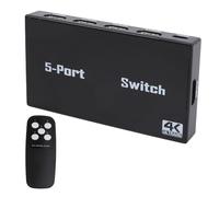 LICAEVEY Switcher Interfaccia Multimediale HD, Splitter Video 5 in 1 Uscita 4K 30Hz con Telecomando e Tasto Manuale, per Console di Gioco, Lettori Multimediali, Supporto HDCP 1.4 1080P 60Hz