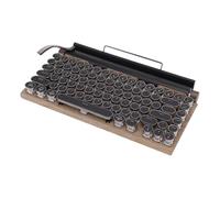 LICAEVEY Tastiera per Macchina da Scrivere retrò, Tastiera da Gioco Meccanica Wireless con Interruttori Blu, 14 modalità di Retroilluminazione, connettività USB C BT per Tablet Laptop (Venatura del