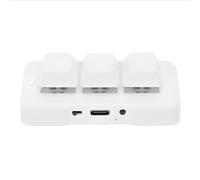 LICAEVEY Tastiera USB Cablata a 3 Tasti - Tastierino Meccanico Programmabile Personalizzabile per Giochi su PC, Tastierino Macro Compatto con Configurazione Plug & Play (WHITE)