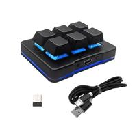 LICAEVEY Tastierino Meccanico Programmabile a 6 Tasti, Tastiera Macro a 3 modalità Cablata USB Bluetooth Wireless 2.4G, Tastierino di Scelta Rapida Personalizzabile per Wins OS X