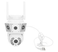 LICAEVEY Telecamere di Sicurezza All'aperto WiFi, Vista Panoramica, Fotocamera Domestica a Doppia Lente, Motivazione a Colori di Diario di Archiviazione (Spina europea)