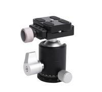 LICAEVEY Testa a Sfera Panoramica per Treppiede da 30 Mm, Testa a Sfera Professionale in Metallo con Rotazione di 360°, Carico di 8 Kg, Piastra a Sgancio Rapido Arca e Triplo Blocco per