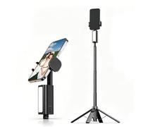 LICAEVEY Treppiede per Selfie a 4 Gambe per Registrazione Video in Streaming Live, Supporto Estensibile in Lega di Alluminio da 31 a 150 Cm con 27 Luci di Riempimento LED e Telecomando