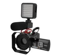 LICAEVEY Videocamera 5K, 56MP UHD WIFI Touch Screen da 3 Pollici 18x Smart Zoom Anti-Shake Camera con Cappuccio, Luce, Maniglia, Telecomando, Batterie, Microfono
