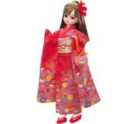 Licca Chan Red Kimono Doll LD-30 Takara Tomy Fashion Doll Kurenai Dress-Up Japan