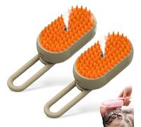 Licca Pet Hair Remover, 3-In-1 Self-Cleaning Steam Pet Brush, for Dogs Cats, Removes Tangled and Loose (Khaki*2)