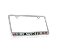 License Frame Inc Chevrolet Corvette C3 Chrome Plated Metal License Plate Frame Holder
