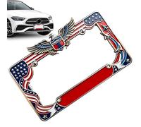 License Number Plate Surrounds Holder Frame | 250th Memorial Eagle Metal Protector | License Plate Frames For Men Driver Sedan SUV RV Electric Scooter Vehicle Automotive