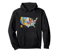 License Plate American Flag US Map Art American Map Shirt Felpa con Cappuccio