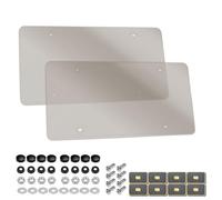 License Plate Covers - Durable Weather-Resistant Protector for Cars, Trucks & Motorcycles, Clear Anti-Fade Shield, Easy Installation Frame (12.9x6.6x1.2in,No Valve Caps,Smoke)