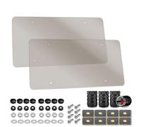 License Plate Covers - Durable Weather-Resistant Protector for Cars, Trucks & Motorcycles, Clear Anti-Fade Shield, Easy Installation Frame (12.9x6.6x1.2in,With Valve Caps,Smoke)