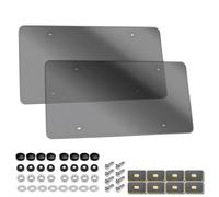 License Plate Covers - Durable Weather-Resistant Protector for Cars, Trucks & Motorcycles, Clear Anti-Fade Shield, Easy Installation Frame (12.9x6.6x1.2in,No Valve Caps,Black)