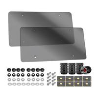 License Plate Covers - Durable Weather-Resistant Protector for Cars, Trucks & Motorcycles, Clear Anti-Fade Shield, Easy Installation Frame (12.9x6.6x1.2in,With Valve Caps,Black)