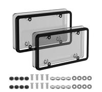 License Plate Protective Cover - 2 Pieces Exterior Front Rear Covers Screw