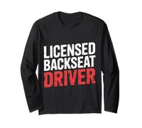 Licensed Backseat Driver Road Trip Nagging Joke |- Maglia a Manica